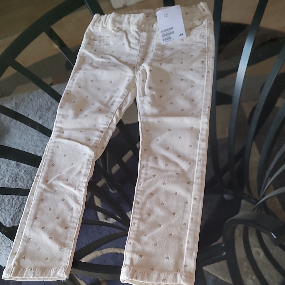 NWT H&M Cream Star-Patterned Trousers for Kids ❤️